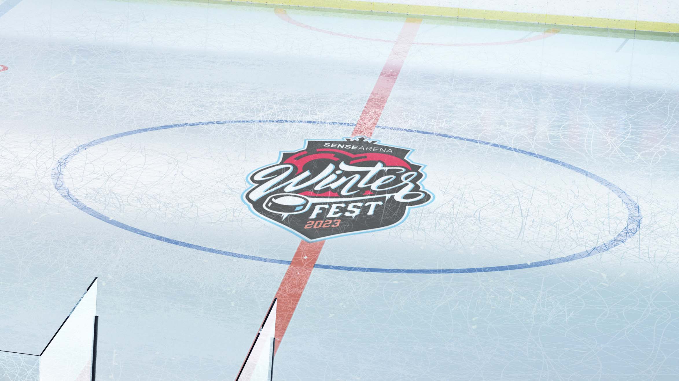 Winter Fest logo on ice
